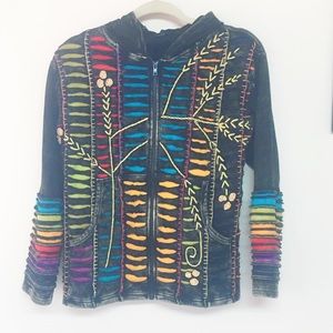 Rising International boho hippie zip up SS114